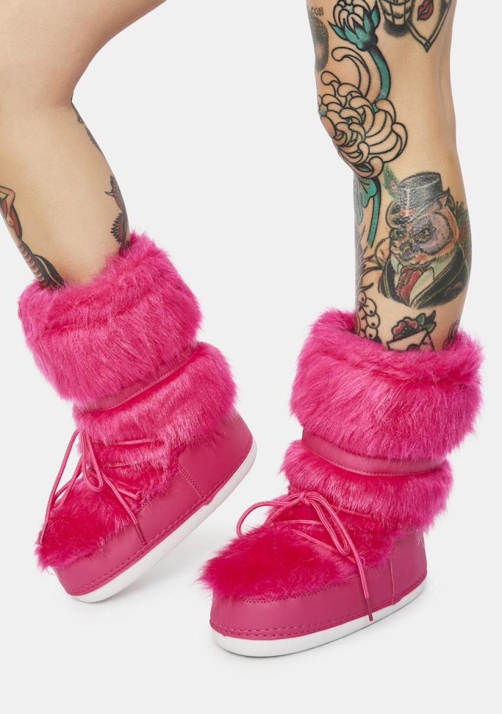 Picture of: Fuzzy Ankle Platform Snow Boots Pink