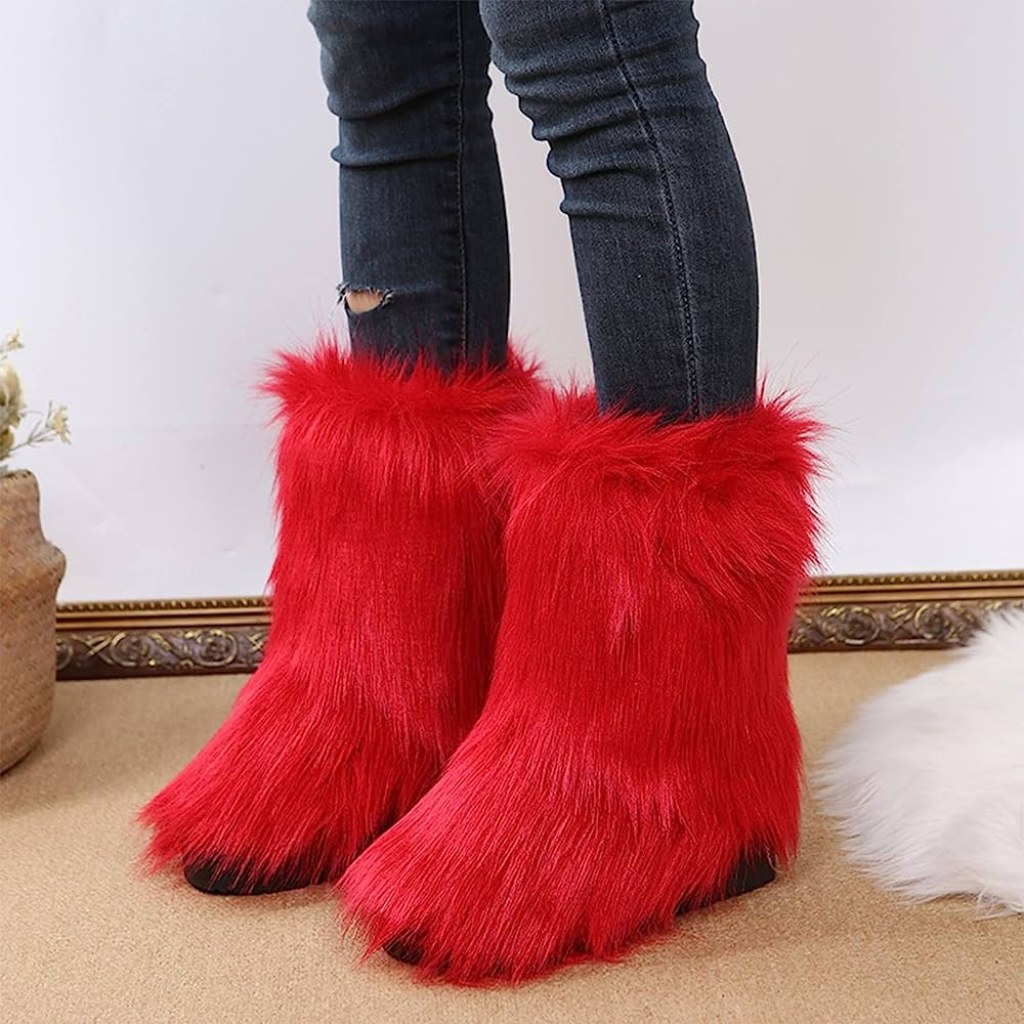 Picture of: Women’s warm winter boots, snow boots, warm thick fur boots, funny and  interesting warm outdoor boots